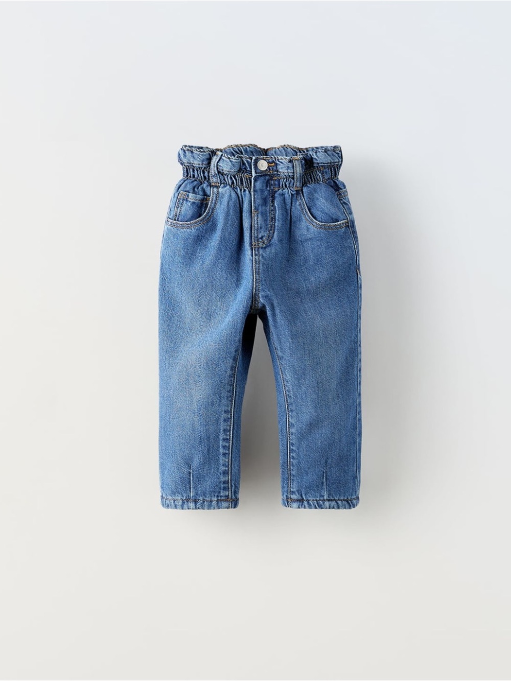 NWT Zara 12-18m lined denim paperbag pants jeans